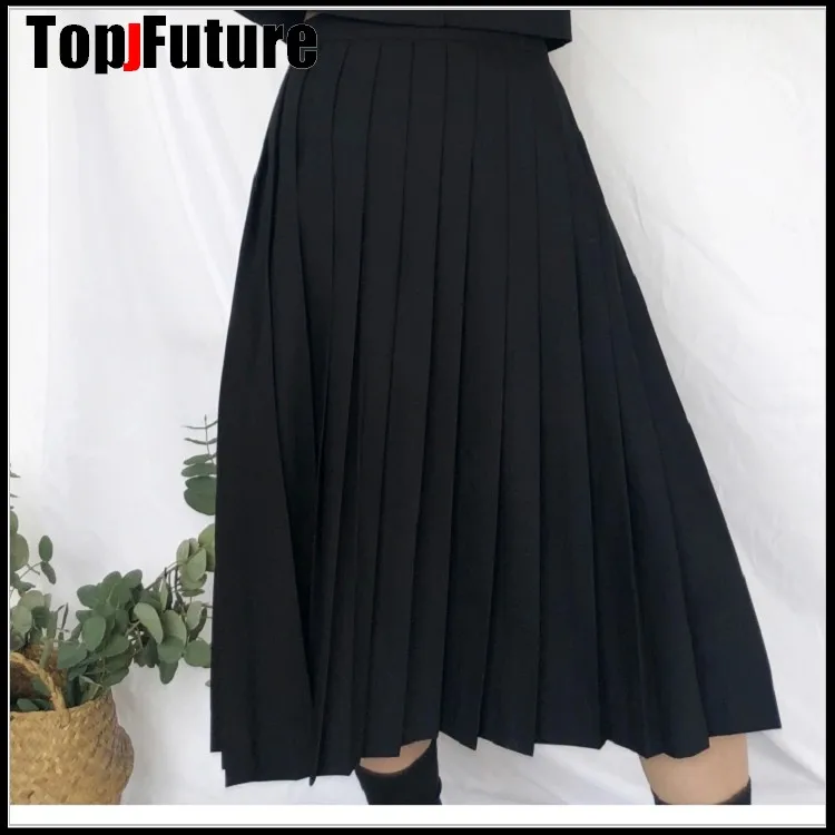 BLACK Sailor Uniform Novelty School Girl Uniforms Stage Performance Student Suits Short Long Sleeve Tops Pleated Skirt