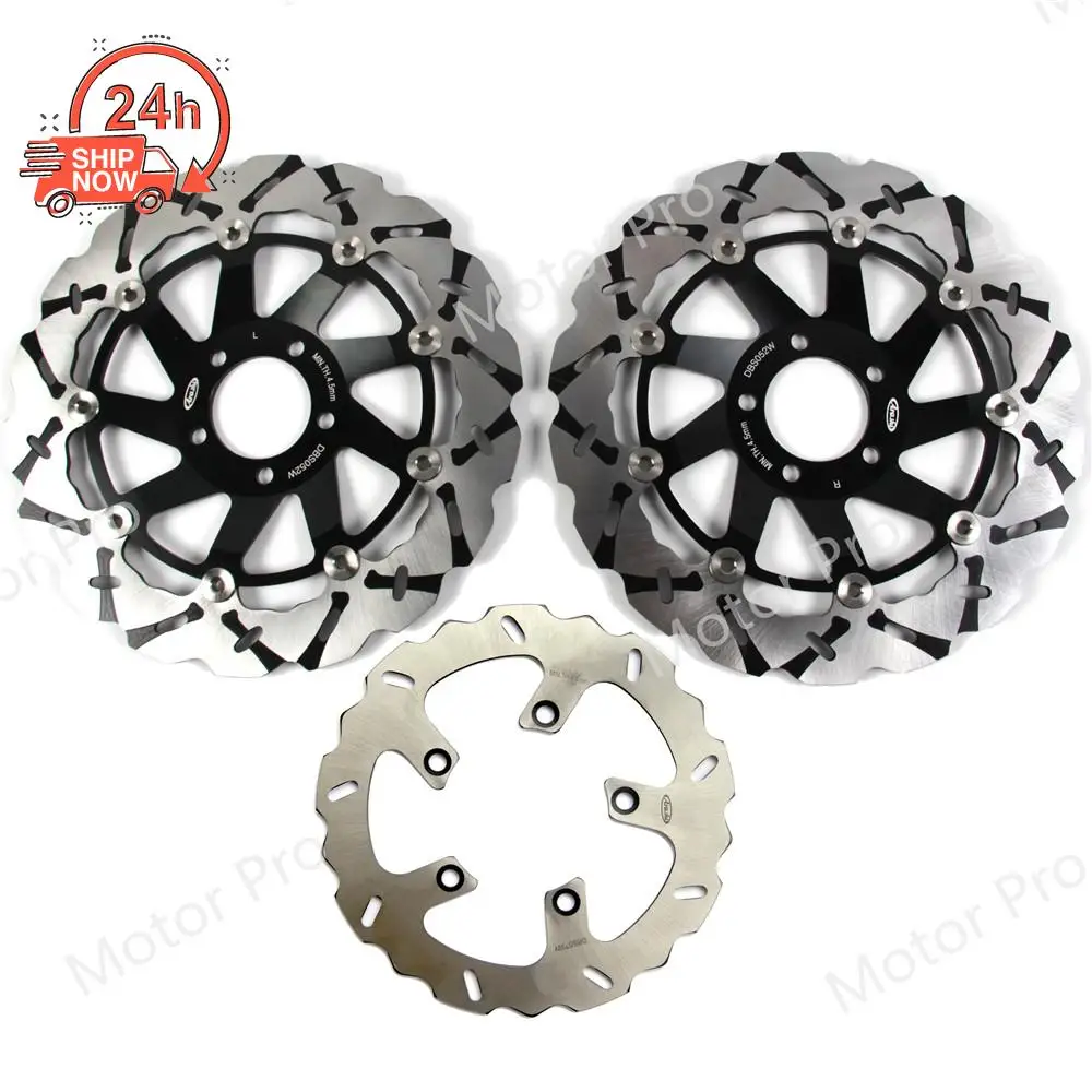 For Kawasaki ZRX 1100 1999 2000 Front Rear Brake Disc Disk Rotor Kit Motorcycle Accessories ZRX1100 99 00 ZRX1200 1200 R S BLACK