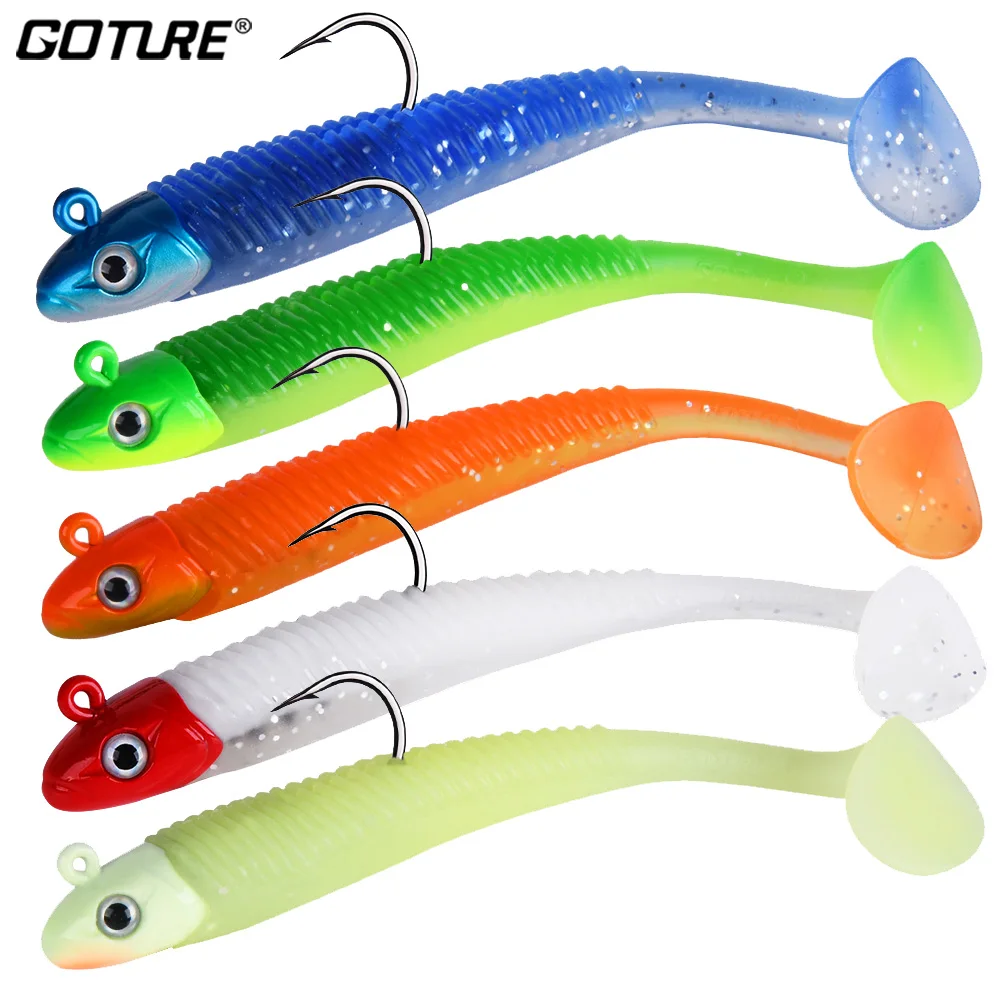 

Goture 5pcs Soft Lure 20g 10.8cm Lead Head Minnow Fishing Lure Artificial Bait Pike Fishing Wobblers All for Fishing Tackles