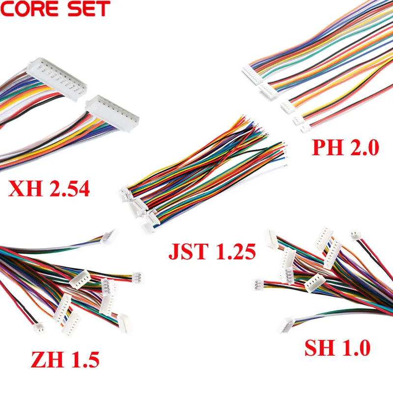 10 sztuk SH1.0 JST1.25 ZH1.5 PH2.0 XH2.54 2/3/4/5/6/7/8/P rozstaw pinów 1.0MM 1.5MM 2.54MM kobiet przewód przyłączeniowy wtyczka 10CM 30CM
