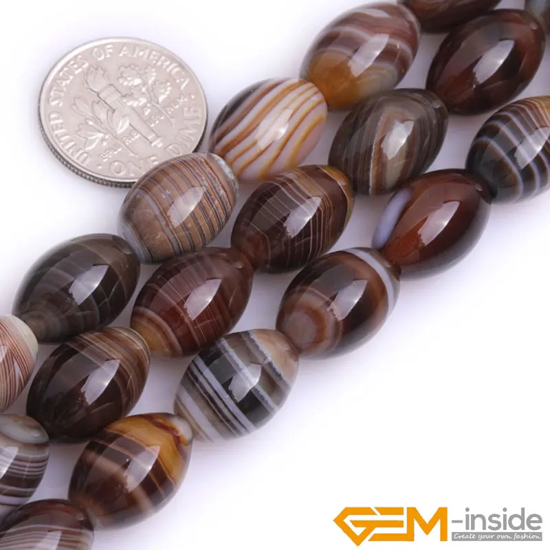 olivary rice shape botswana agat e beads natural stone beads DIY loose beads for jewelry making bead strand 15\