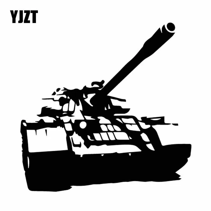 YJZT 18CM*18CM Beautiful Tank Dazzling Vinyl Decal Advanced Decor Car Sticker Cool Black/Silver C27-1207