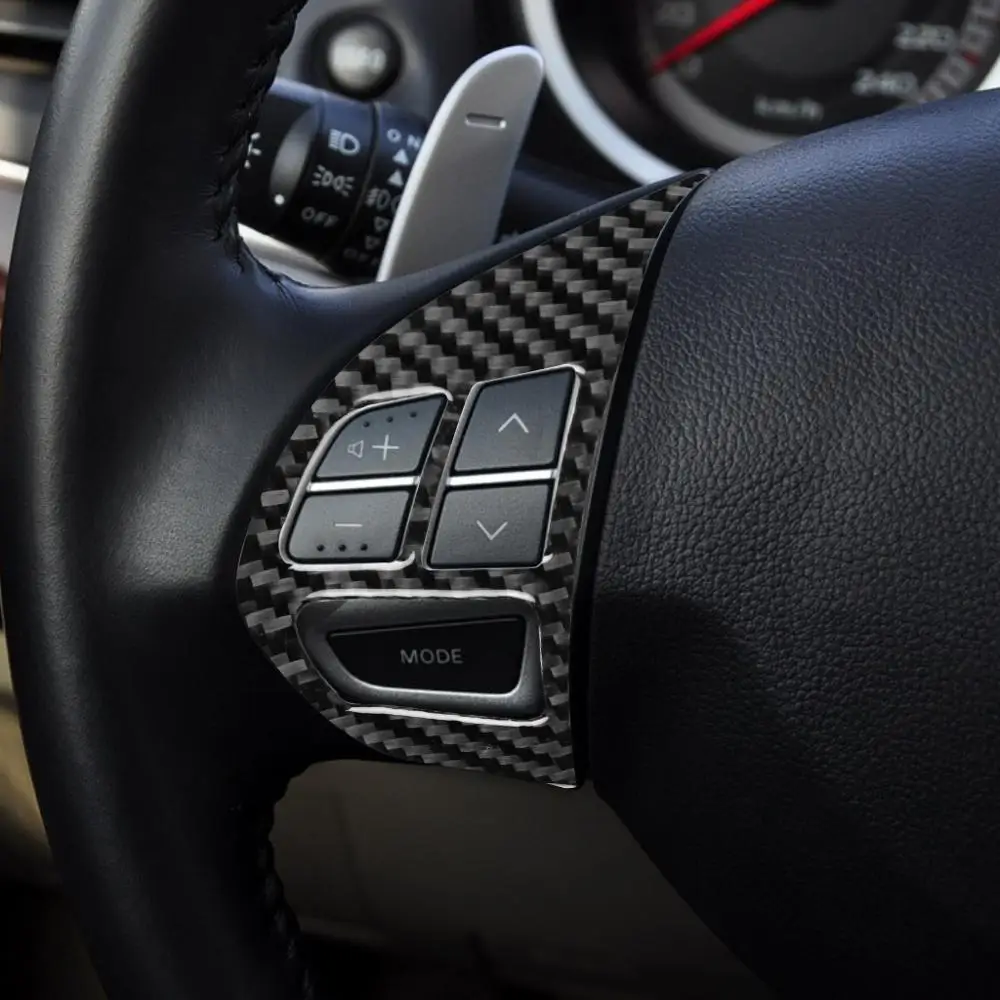 For Mitsubishi Lancer GTS ES DE 2008-2015 Carbon Fiber Steering Wheel Panel Switch Button Sticker Cover Trim Car Accessories