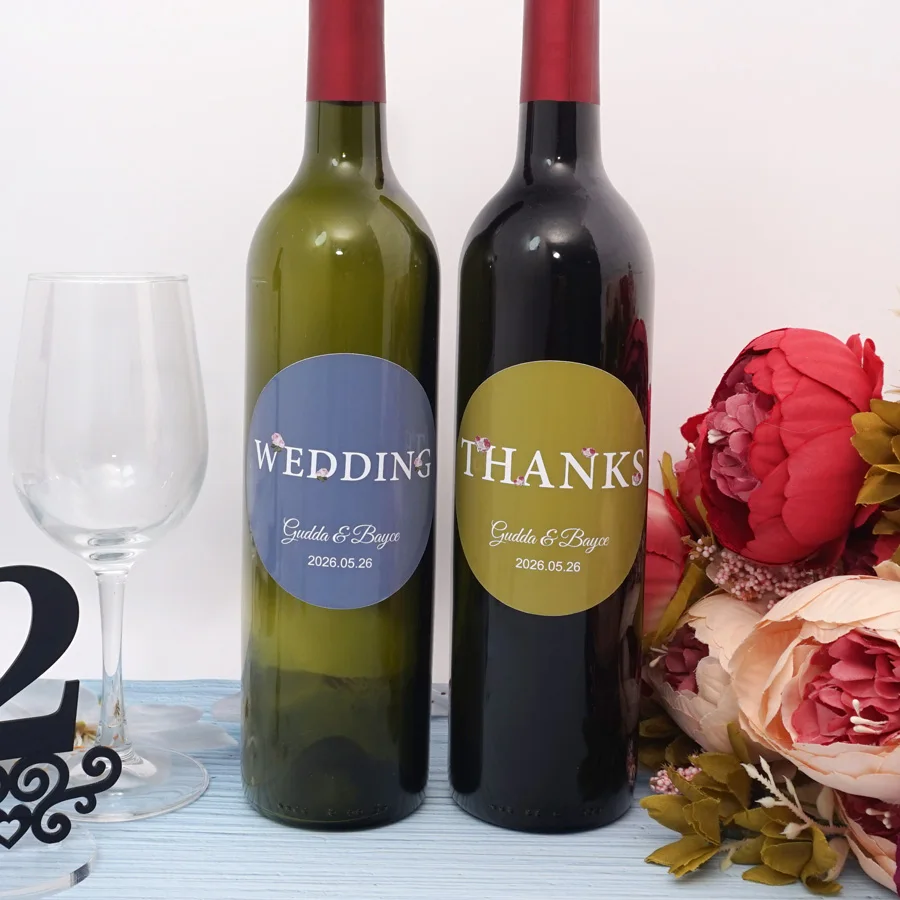 

20pcs/Lot Personalized Wine Labels Stickers Custom Newlywed Name Celebrate Anniversary ,Engagement DIY Stickers Party Decor