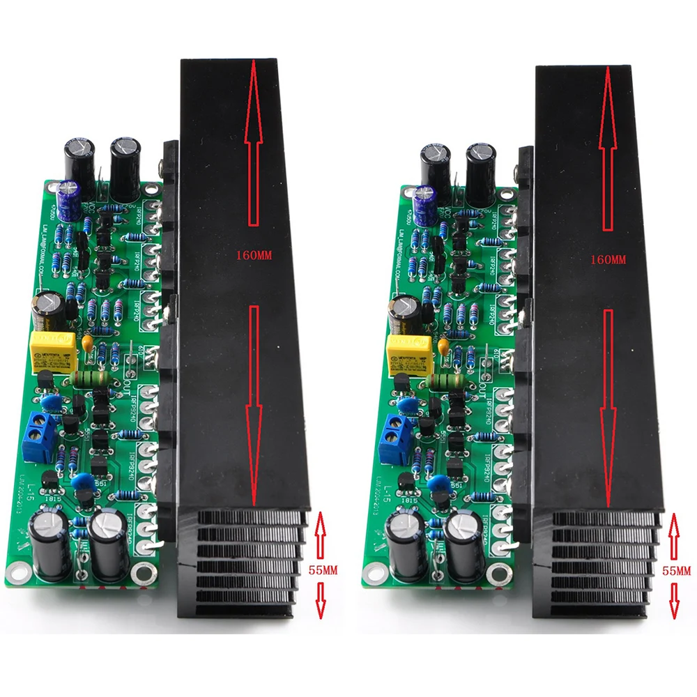 Amplificador Mono FET com Radiador, Placa de som montada, MOSFET de áudio, dissipador de calor, 2Pc, L15 IRFP240 IRFP9240