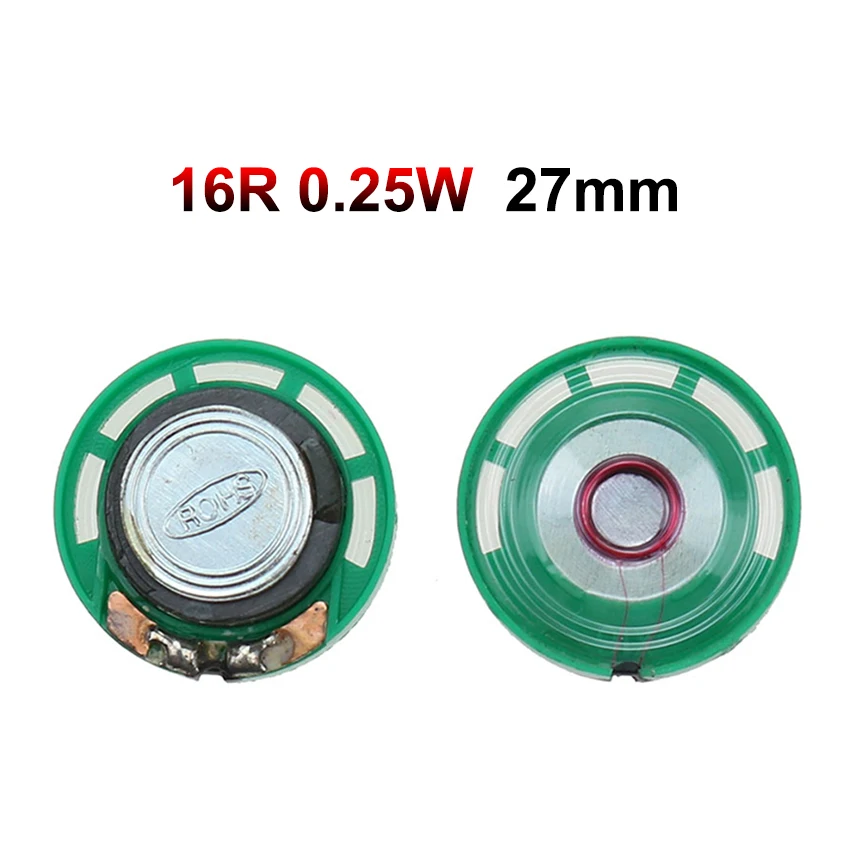 JCD 2PCS 8 Ohm 0,25 W 0,5 W 16/32Ohm Horn Lautsprecher 8R 16R 32R 20mm 21mm 23mm 27mm 29mm 36mm 40mm Durchmesser Lautsprecher