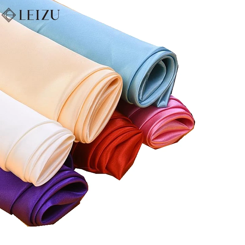 0.5m/1m 100% Polyester Cheap Satin Fabric By Meters For Sewing Dresses Wedding Party Decoration Home Textile Cloth Accessories