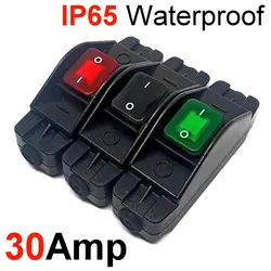 30A Waterproof IP65 Heavy Duty Inline Cable On/Off Switch Max AC220V LED Indicator Dustproof