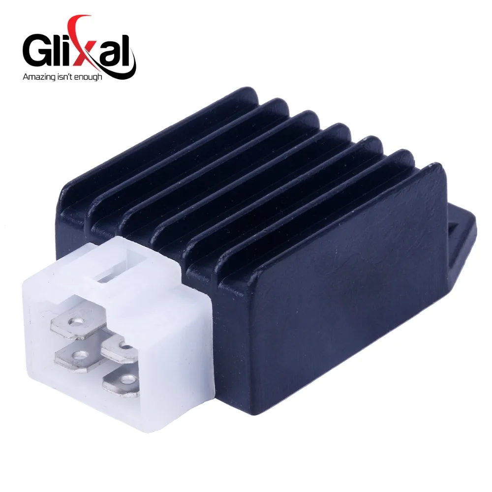 Glixal 12V 4 Pin Voltage Regulator Rectifier 150cc 125cc 50cc GY6 139QMB 152QMI 157QMJ Scooter ATV Moped