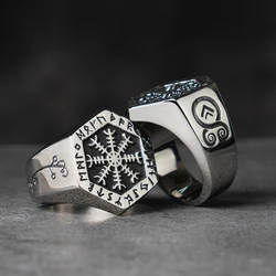 Nordic Valknut Viking rings for man Vintage stainless steel fashion jewelry