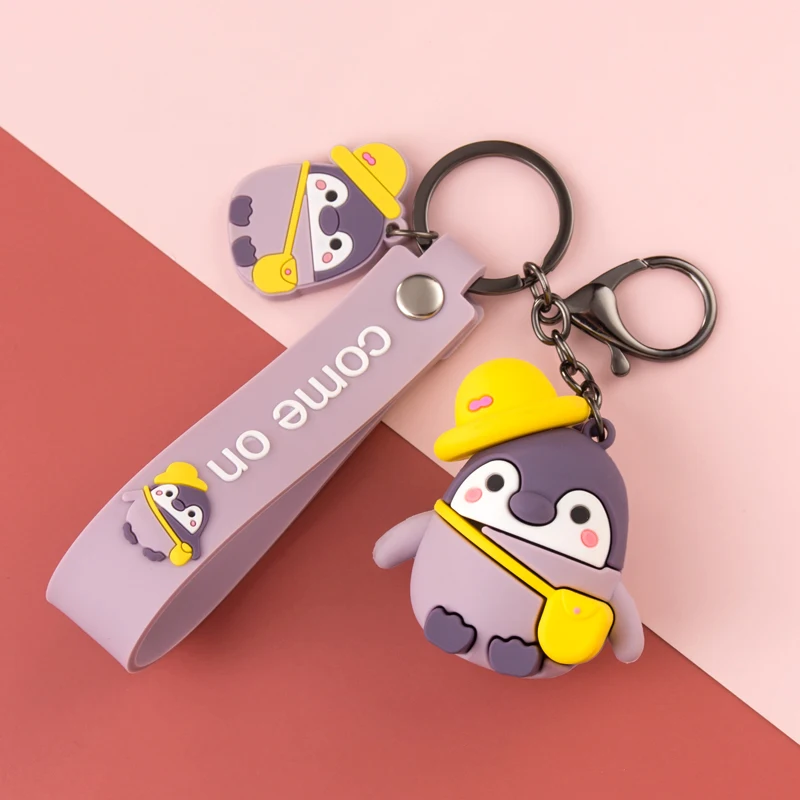 chaveiro de boneca pinguim de desenho animado personalidade criativa chaveiro requintado de carro alca de mao bolsa de celular enfeite 01