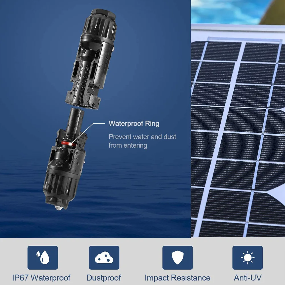 태양광 케이블 연결 방수 PV 커넥터, DIY 태양광 패널 충전기, 스피닝 도구 무료, 5 쌍