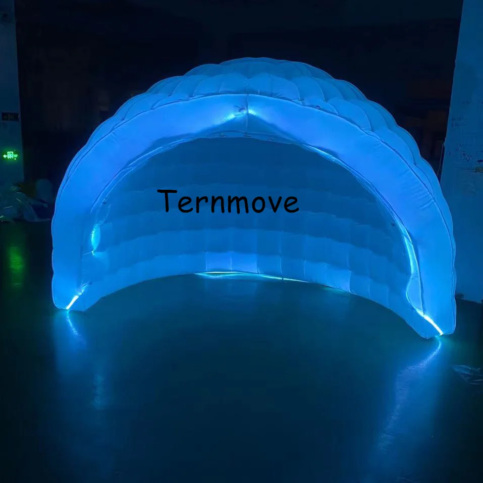 Trade show tent Half-Moon Inflatable Igloo Tent Stage Tents,luna inflatable pob structure,inflatable igloo tent with led light