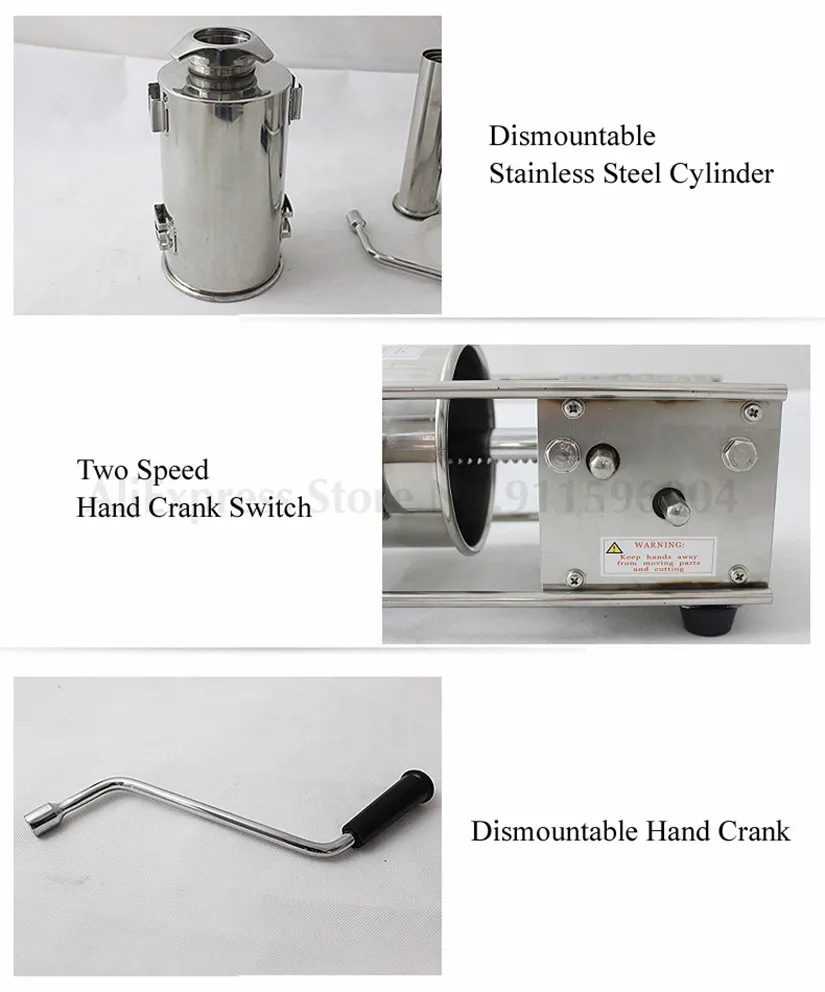 2L Manual Spanish Churros Machine Stainless Steel Horizontal Commercial Churros Making Equipment