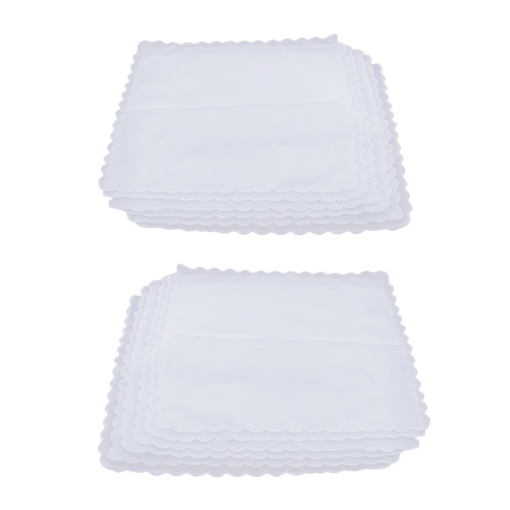 12 Pack Comfortable Cotton Plain White Hankie Ladies Handkerchiefs DIY Square