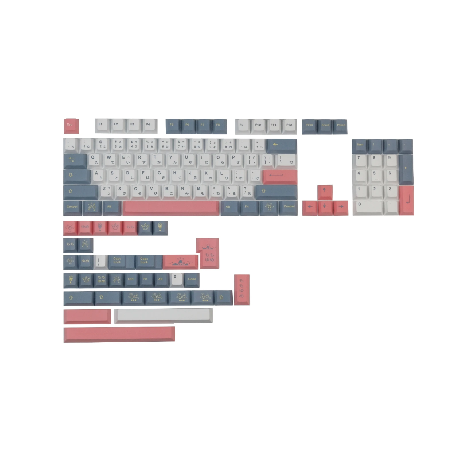 

140 Keys/set GMK Momo Yume Keycaps PBT Dye Sublimation Key Caps Cherry Profile Keycap ISO Enter 7U Spacebar For HHKB EU Layout