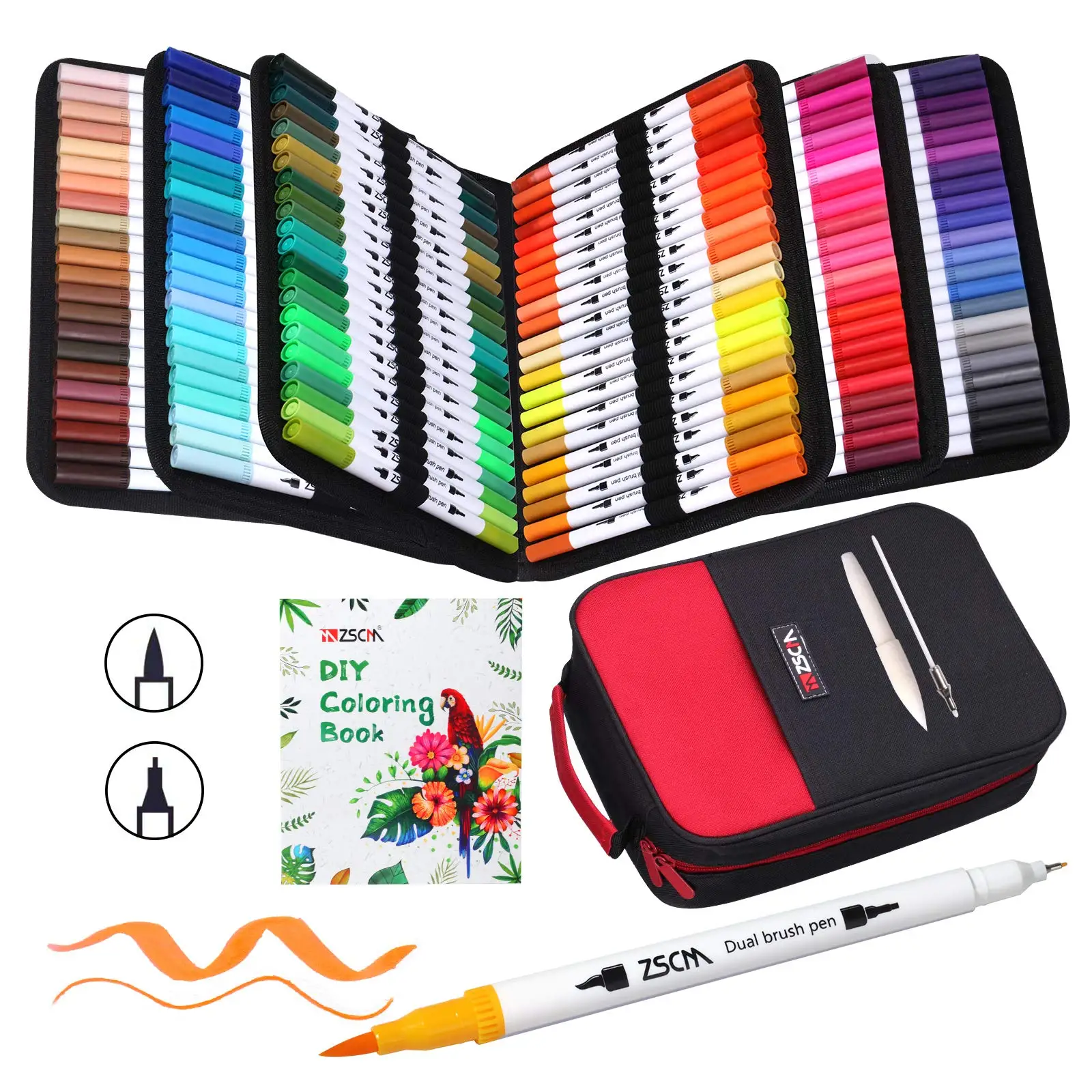 12-160 Colors  Brush Pens Art Markers Artist Fine Brush Tip Drawing Calligraphy Kids Gifts Crafts Journaling School Supplies