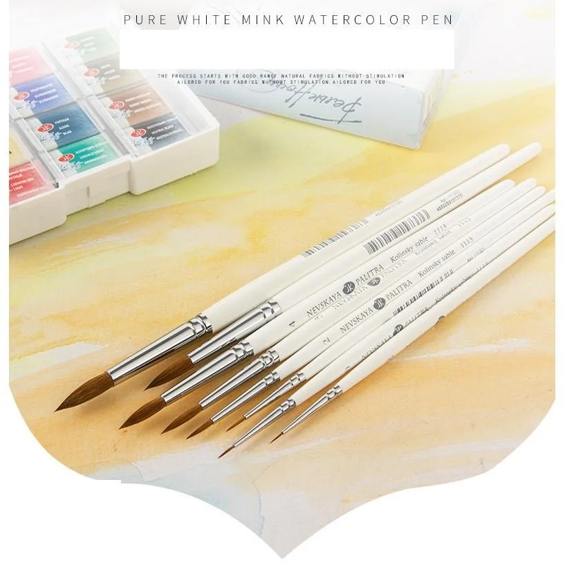 White nights pure white mink watercolor pen artist brush pen 1113 кисти для рисования art supplies