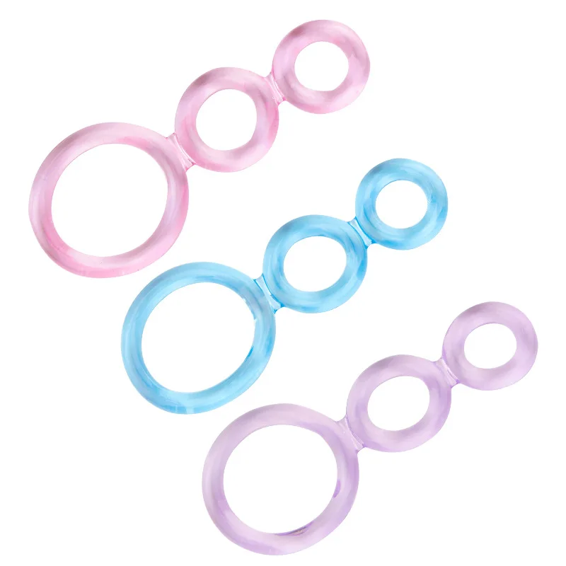 Triple Lock Cock Rings Sex Delay Ejaculation Silicone Penis Ring High Elasticity Penis Sleeve Ring Sex Toys for Men Dropshipping