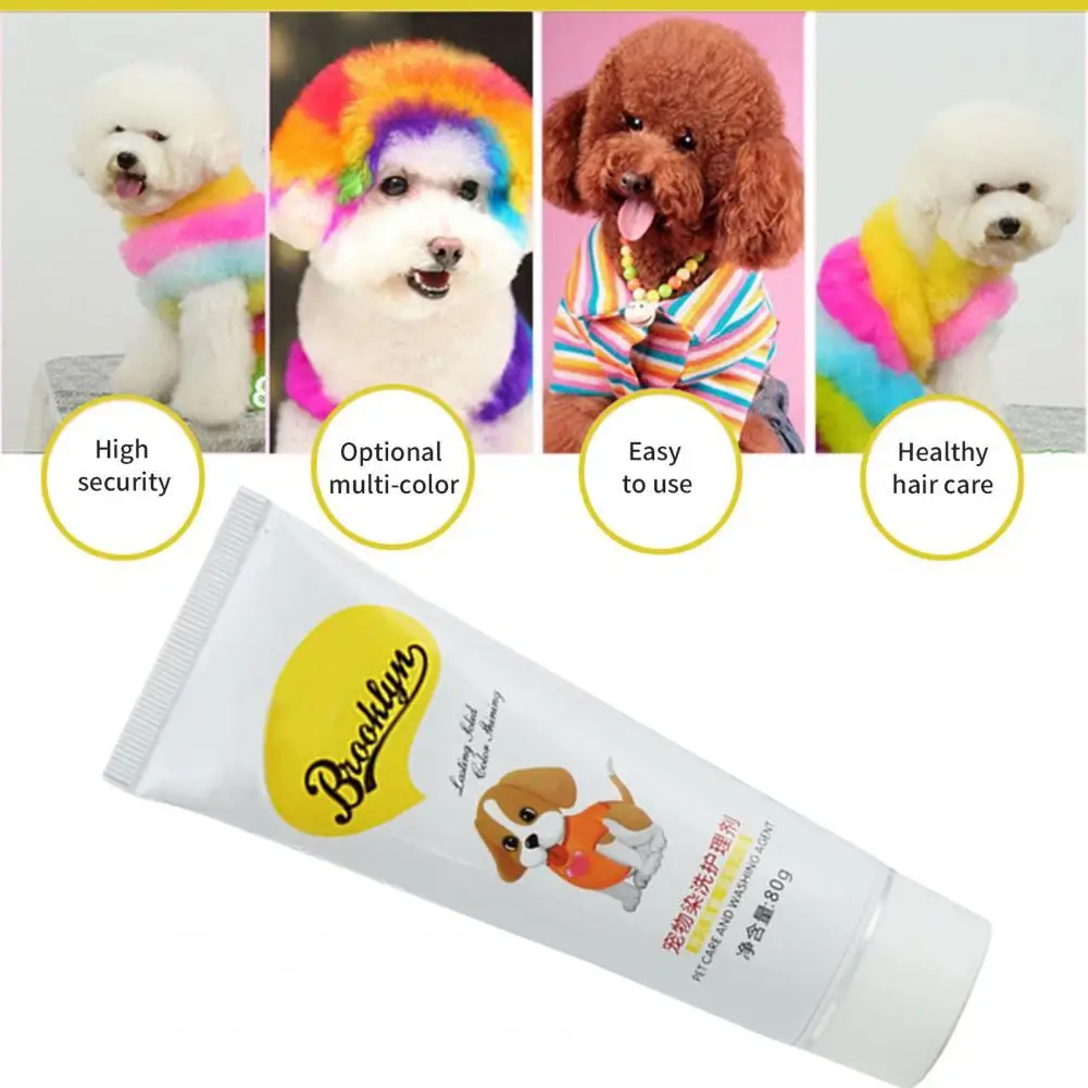 Semi Permanent Pet Dye Cream High Pigmented Colorful Dog Hair Bright Coloring Dyestuff Pigment Supplies Pet Hair Color