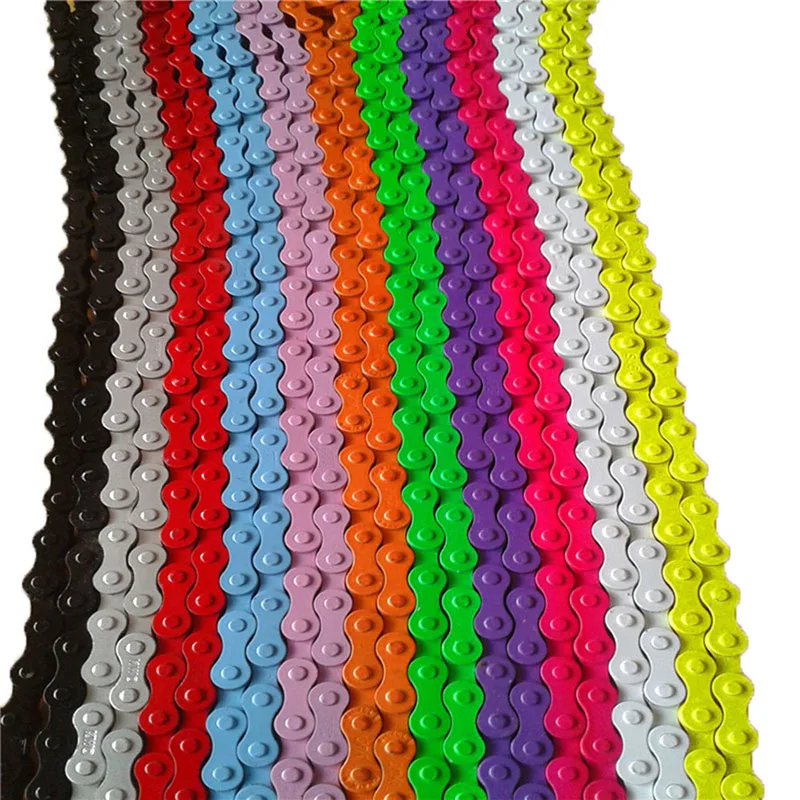 Colorful Bicycle Chain 1 Speed 96L 1/2x1/8 Inch MTB Road Bike Fixed Gear Track Chains Single Speed Multiple Colors Chain BC0580