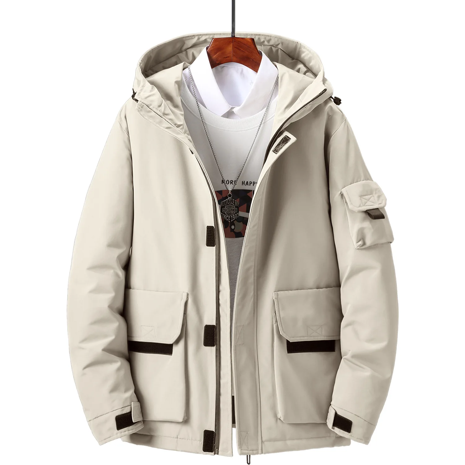 Chaqueta de plumón para hombre, abrigo informal cálido, Parka, impermeable, de invierno