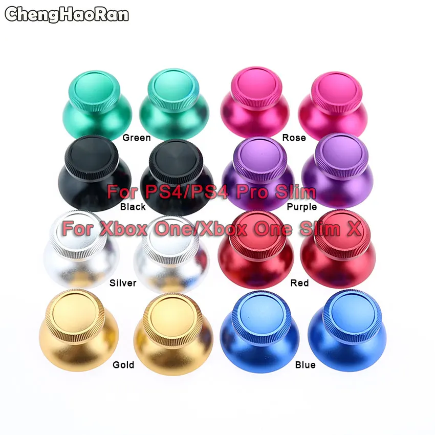 

ChengHaoRan 1Pair Metal Analog Joystick Thumb Stick Thumbstick Grip Cap For Sony PS4 Slim Pro Xboxone X Gamepad Controller