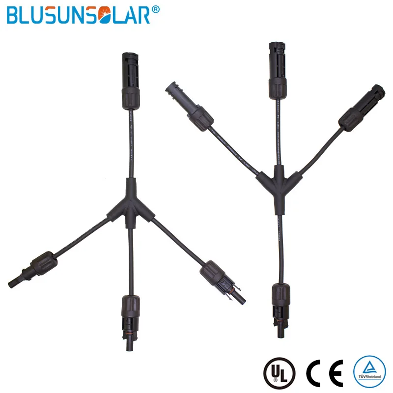 

1Pair 3 in 1 branch connector IP67 waterproof SOLAR PV parallel connector wiring solar panel together LJ0156