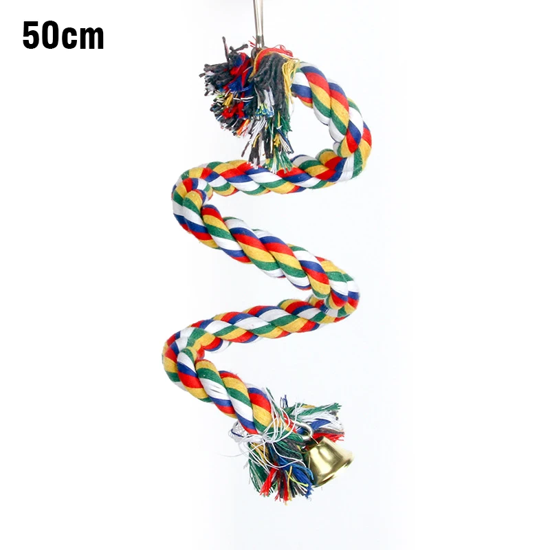 Bird Parrot Large Cotton Triangle Perch Cage Swing Climbing Rope Bite Chew Toy