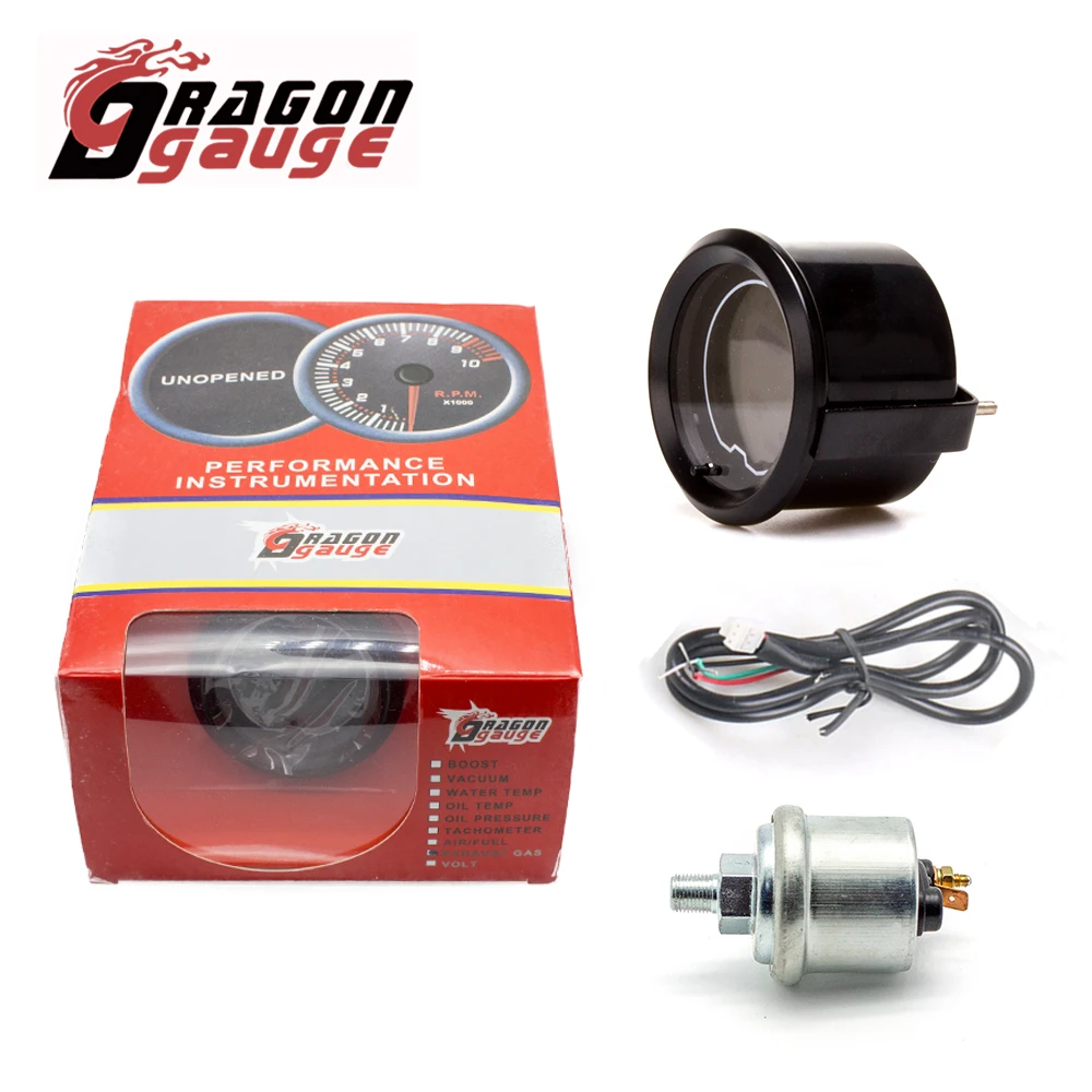 DRAGON GAUGE 52 mm Drehzahlmesser, Spannungsverstärkung, Wassertemperatur, Öltemperatur, Ölpresse, ETG-Messgerät, LED-Digitalanzeige, Autoanzeige, 7 Farben ändern – Detail 12