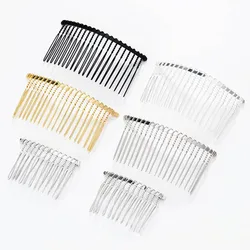 10Pcs/lot 12/15/20 Teeth Metal Twisted Wire Hair Comb Base for Diy Hair Comb Clip Handmade Bridal Hair Jewelry Accessories