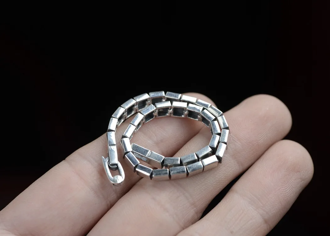 100% S925 Silver Retro Fashion Simple Design Silver Female Bracelet