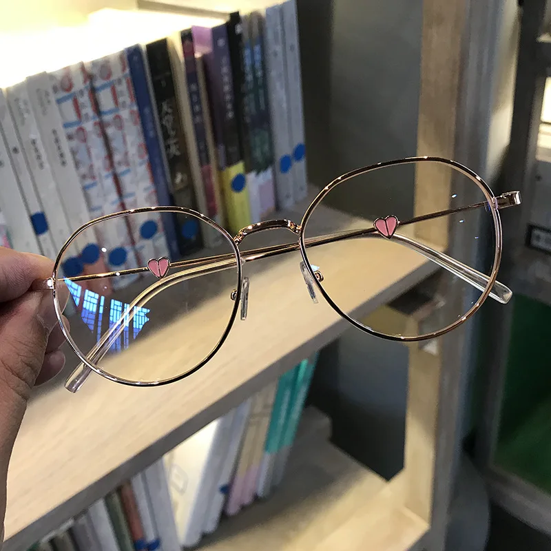 Heart Pattern Leg Nearsighted Glasses Finished Student Literary Spectacle Women Myopia Glasses Optical Eyewear -0.5 -1.5 To -4.0