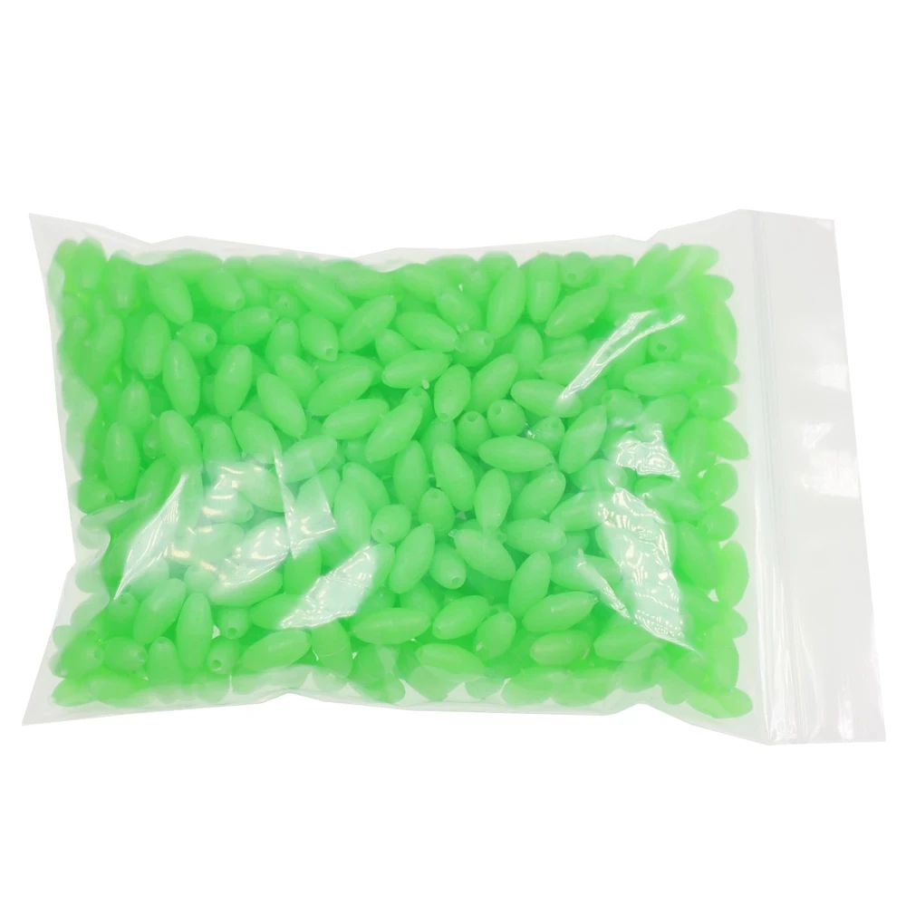 100PCS Oval Weiche Gummi Leuchtende Angeln Perlen Glow Sinking Perlen Für Drillinge Angeln Rigs Grün Rot Angeln Köder angelgerät – Detail 7