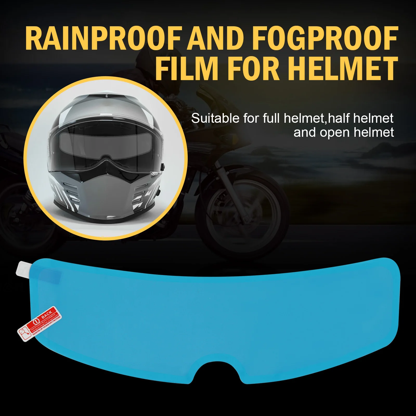 Universal Motorcycle Helmet Clear Rainproof Film Anti Rain Anti-Fog Patch Screen Helmets Visor Protective Against UV Accessories