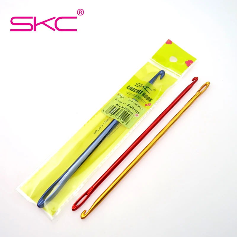 SKC High Quality 16.5cm Afghan Tunisian Aluminium Crochet Hook Set Knitting Needle Hand Knit Tool With Big Eye 3pcs/set Crochet