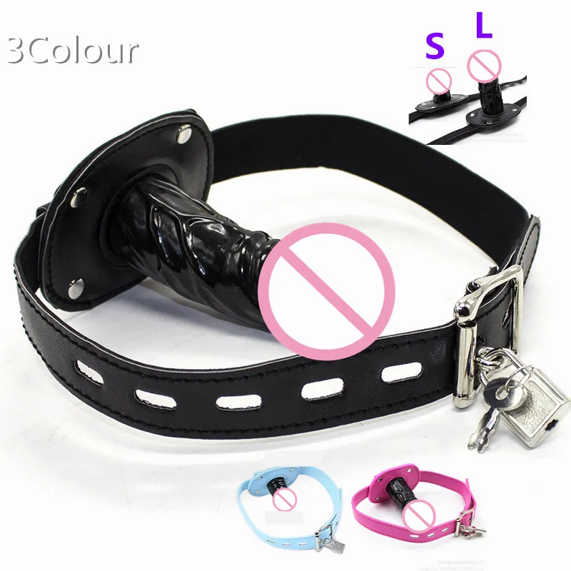 Erotic Accessories of Oral Dildo Anal Plug Open Mouth Gag with Leather Head Harness Strap for Bdsm Bondage Adults Games Sex Toys