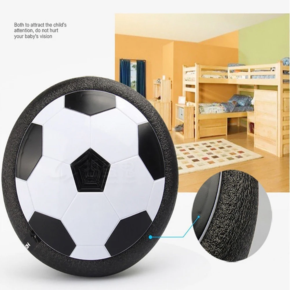 Kids Levitate Suspending Soccer Ball Air Cushion Floating Foam Football with LED Light Gliding Toys Soccer Toys Kids Gifts J0467