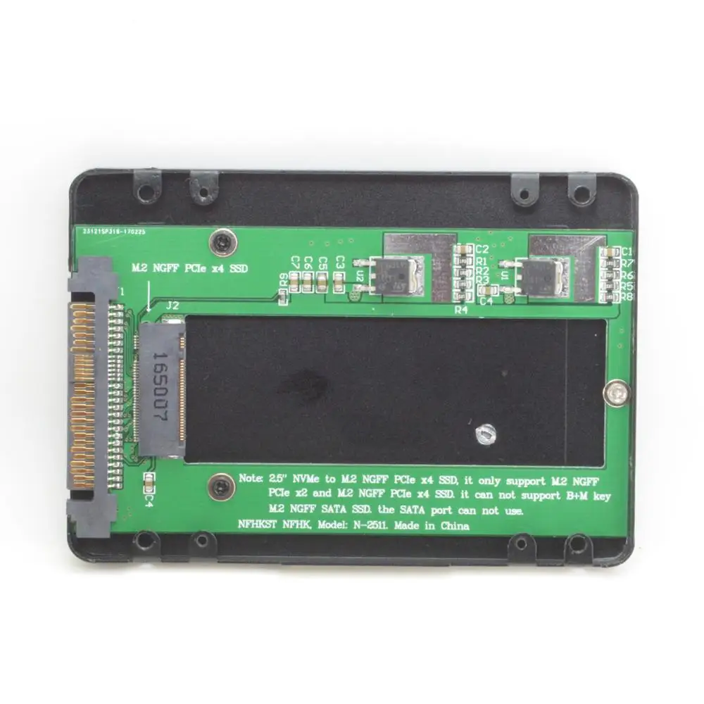 SFF-8639 NVME U.2 to NGFF M.2 M-key PCIe SSD Case Enclosure for Mainboard Replace Intel SSD 750 p3600 p3700