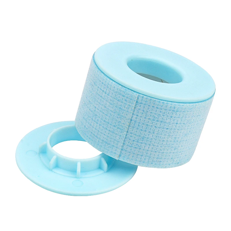 2 Rolls Eyelash Extension pink/blue Tape Non-woven gentle silicone gel Tape for Grafting False Eyelash Patch Under Eye Pads tool