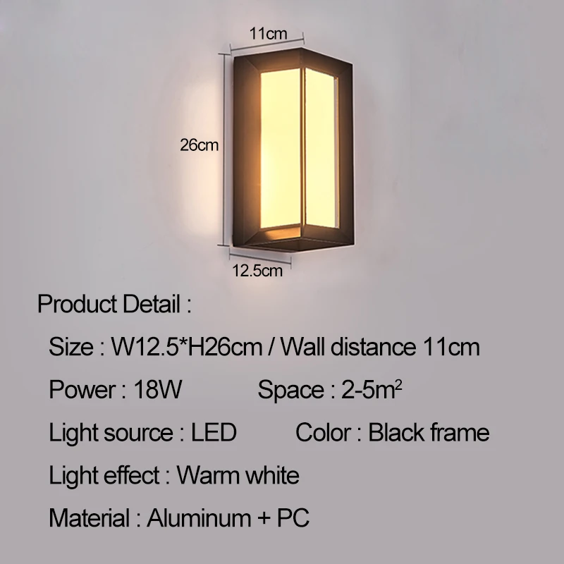 Modern LED Wall Light for Outdoor Waterproof Wall Lamp Courtyard Light Villa Balcony Terrace Aisle Corridor Home Light Lighting