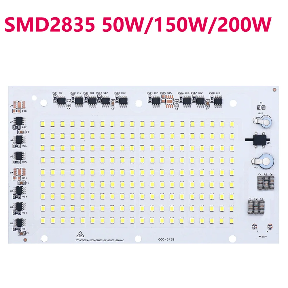 Smd2835 LED Chip  AC220V Lamp Beads High Power 150W 100W  No Need Driver Smart IC For Outdoor Bulb DIY Kit Spotlight white