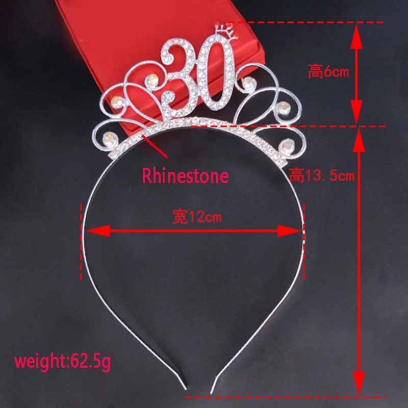 2021 Fashion Charm Digital 18 21 Hairbands Rhinestone Tiaras Women Girls Birthday Crowns Gift Party Hair Accessories Jewelry