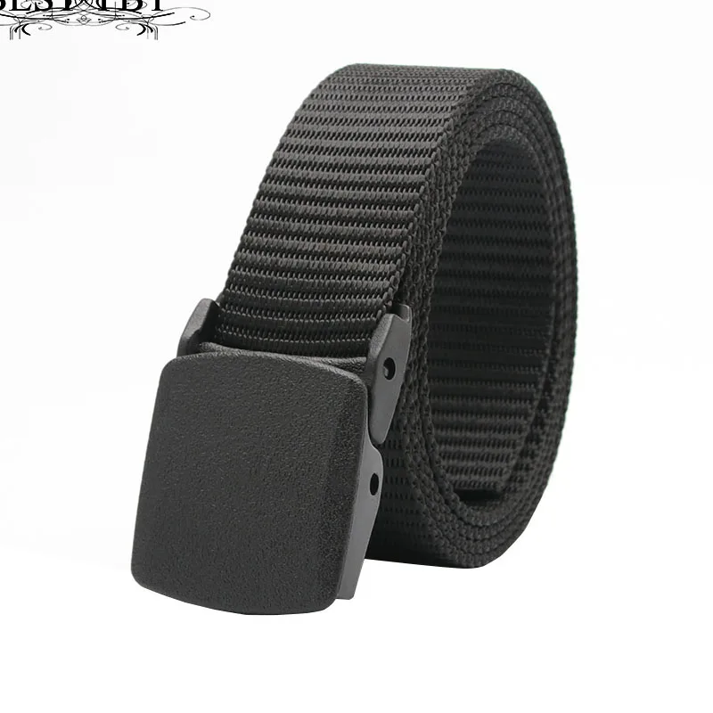 Best YBT Unisex Belt Plastic Automatic Buckle Belt Casual Outdoor Sport Prevent Allergy Without Metal Men Women's Belts