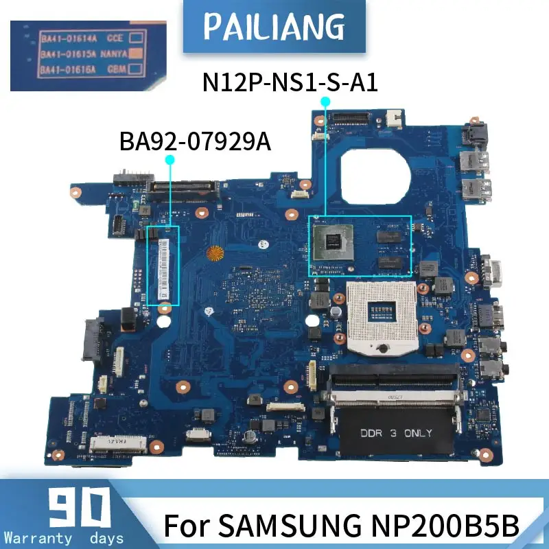 

For SAMSUNG NP200B5B Mainboard BA41-01615A BA92-07929A N12P-NS1-S-A1 HM65 DDR3 Laptop motherboard tested OK