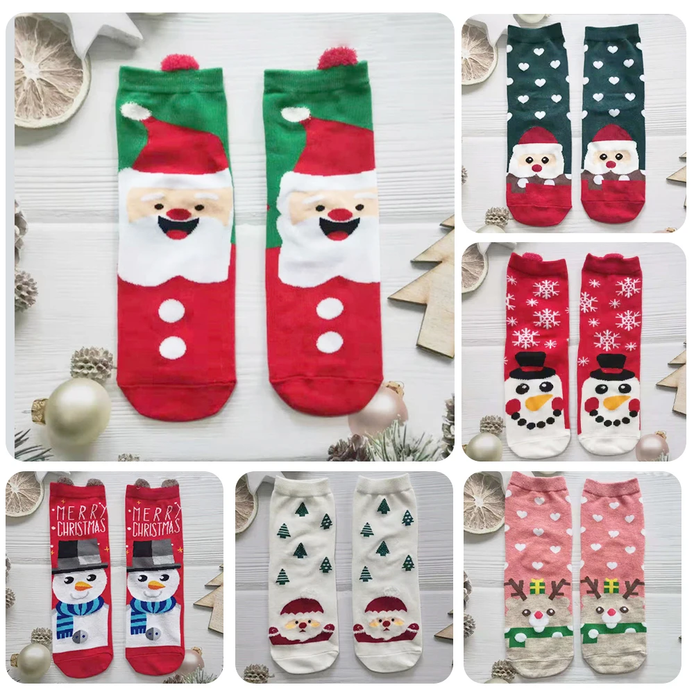 2022 Man Women Socks Casual Winter Christmas Socks David's Deer Cotton Cartoon Keep Warm Cute Lady Girls Sock Christmas Gift