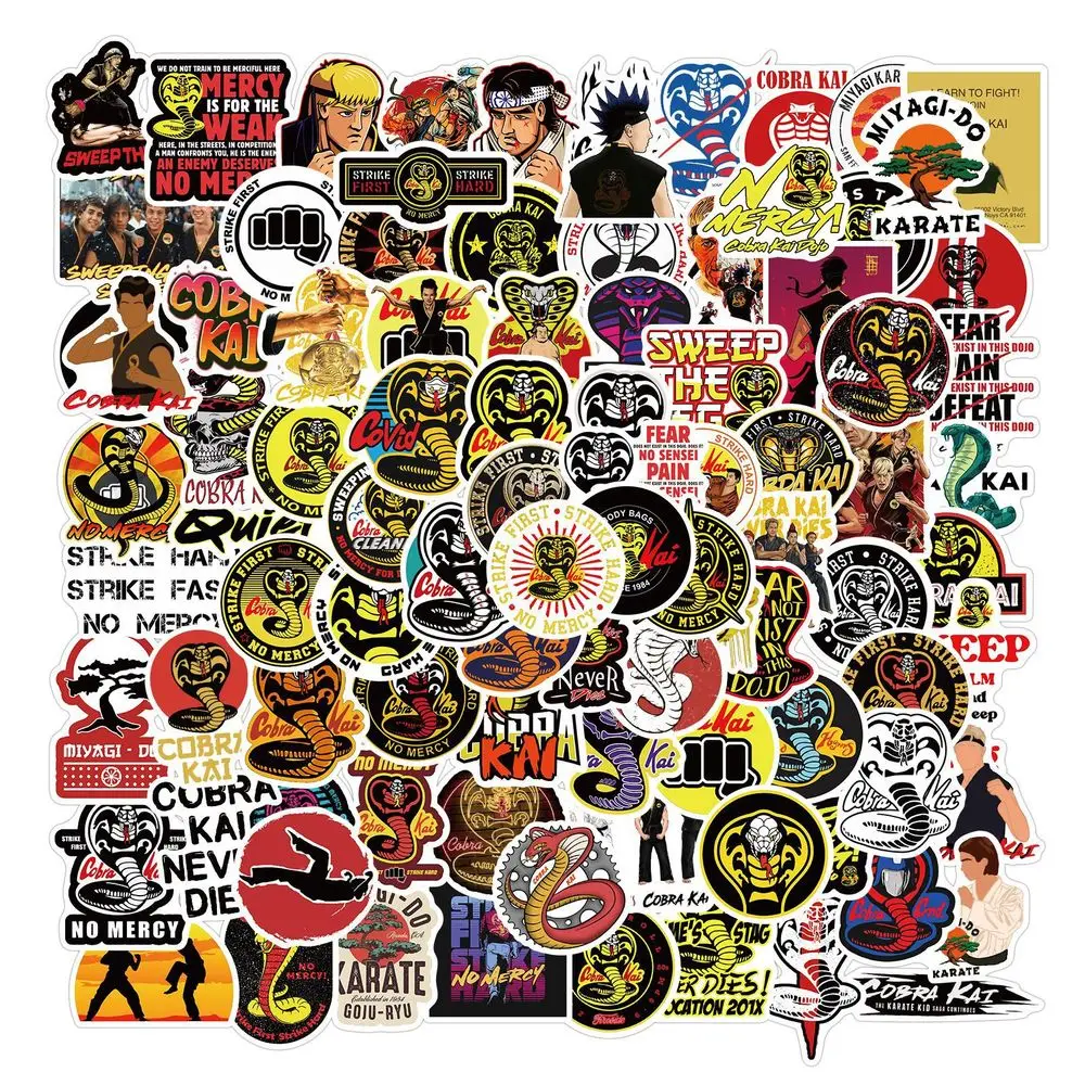 50/100PCS Cartoon TV Show Cobra Kai Stickers DIY Motorcycle Luggage Phone Guitar Skateboard Cool Graffiti Sticker Decal for Kids