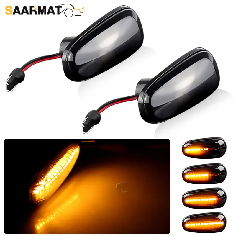 2xDynamic LED Fender Turn Signal for Opel Astra G 1998-2009 Zafira A 1999-2005 Side Marker Lights lamps 2000 2001 2002 2003 2004