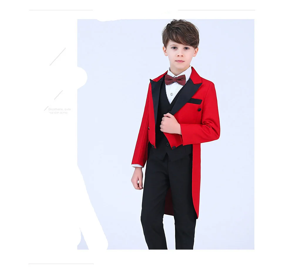 Boys 'Kleding Kids Lange Suits Knappe Lange Mouwen Kleding Set Custom Made 3 Stuks Wedding Suits (Jas + Broek + Vest)