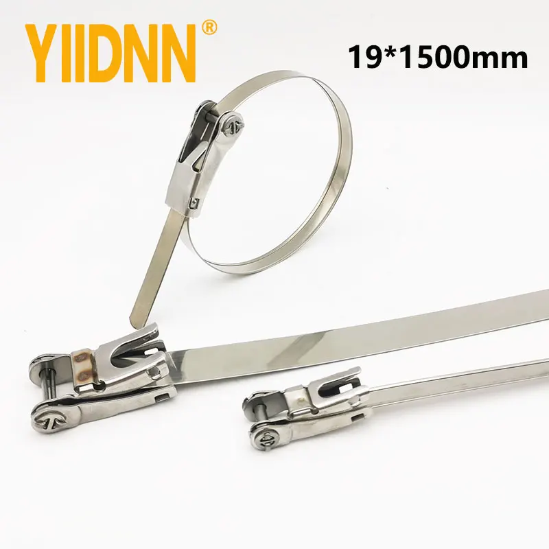 

10pcs Saving Time 304 Stainless Steel Ratchet-Lokt Cable Tie for Hose Bundling,19*1500mm